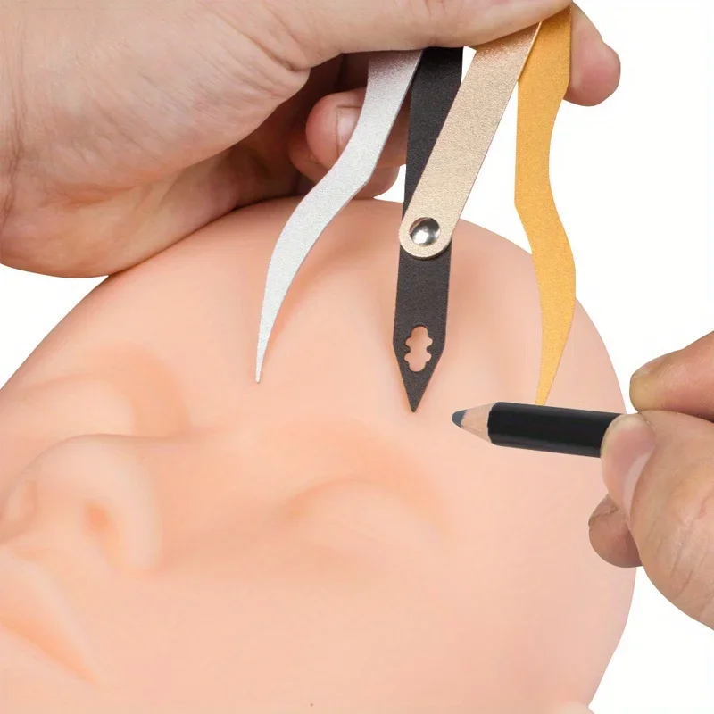 

1pc Stainless Steel Caliper Golden Ratio Eyebrow Microblading Scale Three-point Balance Positioning Tattoo Makeup Eyebrow Design