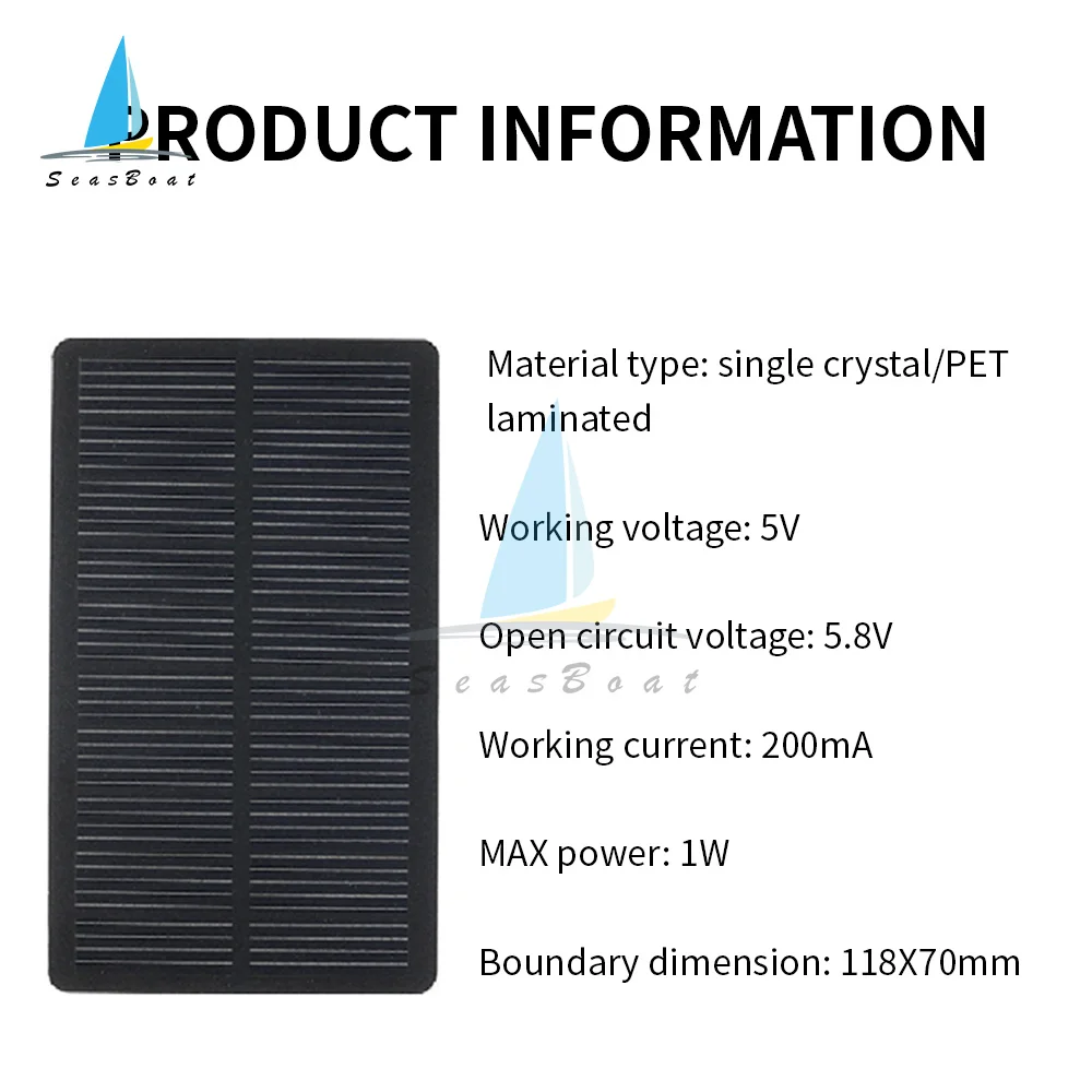 Smart Electronics Solar Panel 1W 5V Electronic DIY Small Solar Panel for Cellular Phone Charger Home Light Toy etc Solar Cell