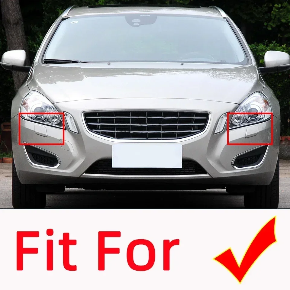 المصد الأمامي للسيارة المصباح غسالة رذاذ فوهة غطاء غطاء لفولفو V60 S60 2011 2012 2013 39802699 39802681 غطاء منظف للمصابيح الأمامية #2