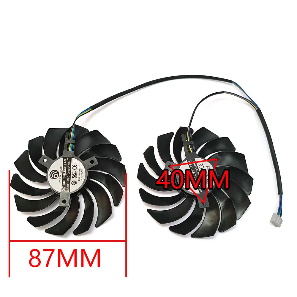 NEW 87MM 4PIN PLD09210S12HH RX 580 P106-100 GPU Fan，For MSI RX 580 570 480 470 ARMOR、P106-100 Graphics card cooling fan