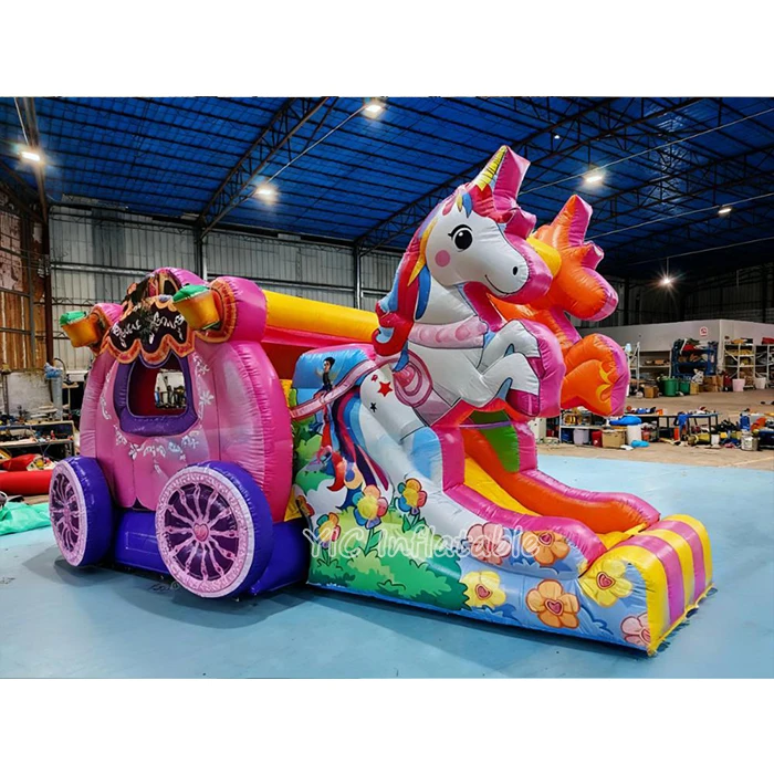 

Pink Balloon Castle Unicorn Outdoor Inflatable Bounce House Jump Castle Slide Bouncy Castle Amusement Park