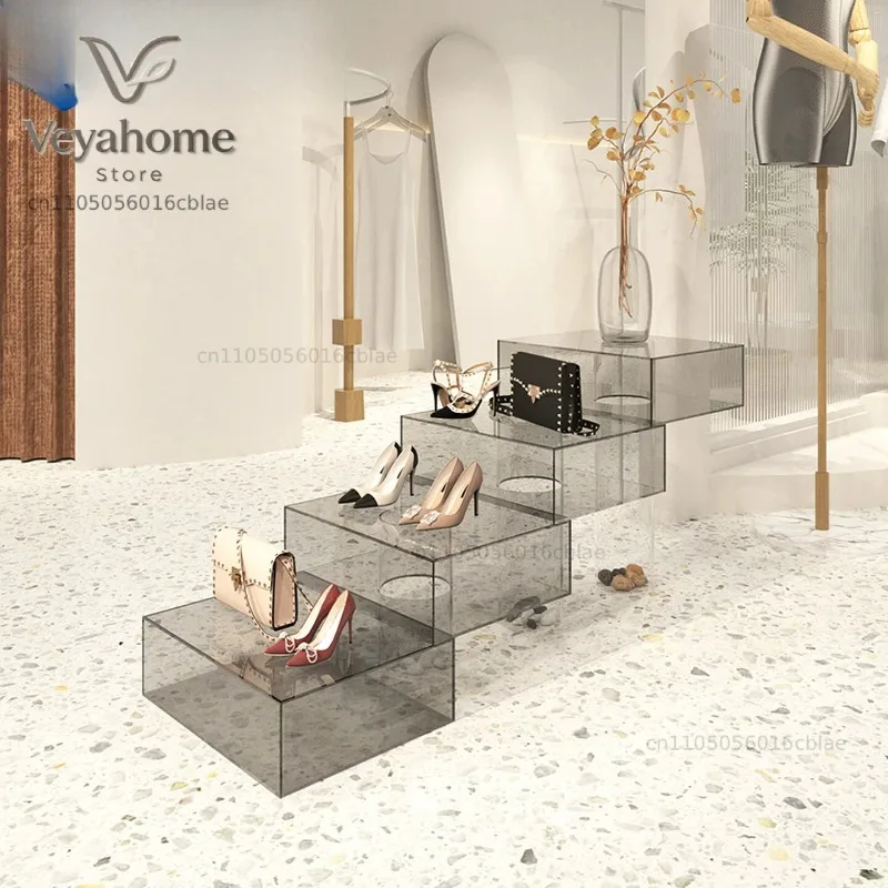 Clothing store Nakajima platform water table acrylic ladder display stand shopping mall boutique storage table