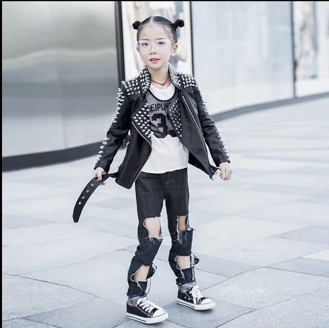 Autumn Winter Performance Dress Rock Punk Style Boys and Girls Leather Jacket AliExpress