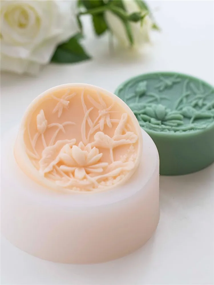 Lotus Soap Mold Dragonfly Silicone Soap Molds DIY Handmade Silicone Mould for Natural Soap Making