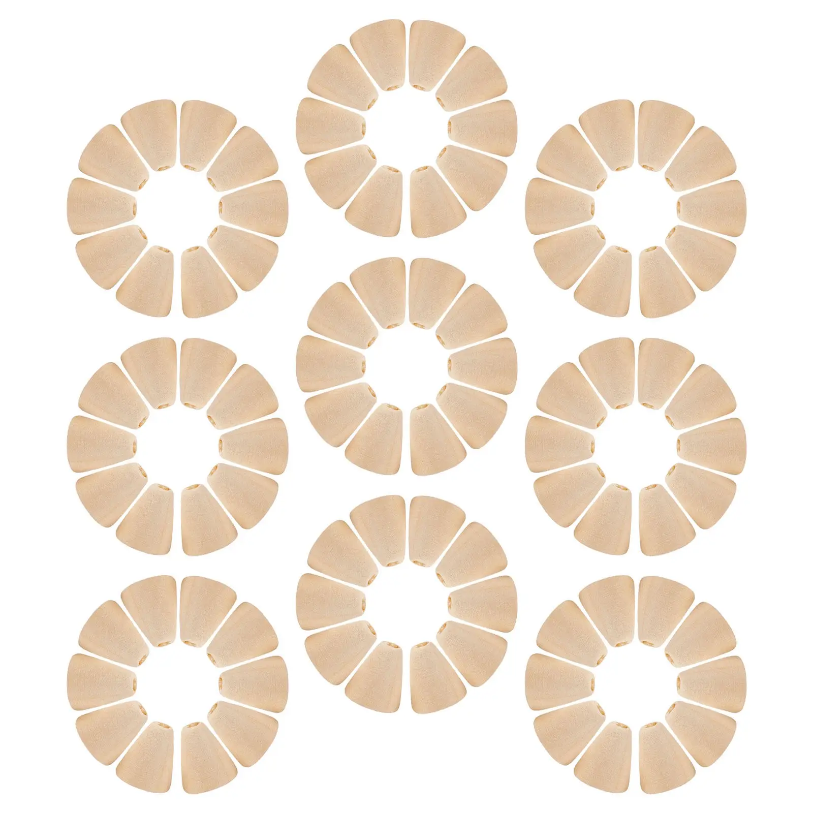 

200 шт. натуральных деревянных конусообразных бусин-разделителей с большим отверстием, необработанные, для рукоделия, изготовления украшений, ожерелий и браслетов