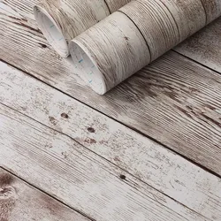 45cm Wallpaper PVC Wall Stickers Self-adhesive Big Roll DIY Waterproof Aged Wood Grain Furniture Home Decoration