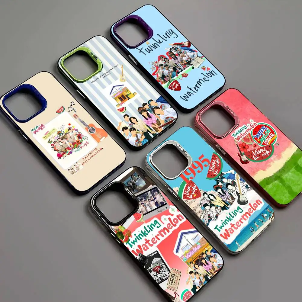 

Koear Viva La Vida Twinkling Watermelon Phone Case for iPhone 17 16 Plus Pro Max 15 14 13 12 11 Matte Colorful Covers