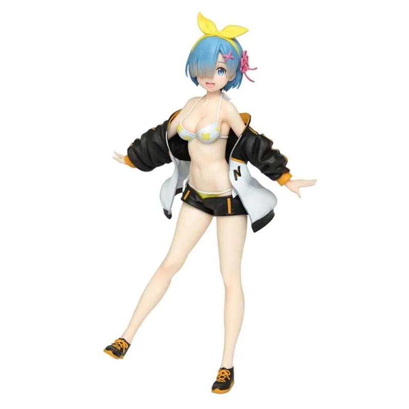 23cm Re: ZERO - Starting Life in Another World Anime Figure Rem Ram Action Figure Swimwear Sportswear Bikini Dress Up Model Toys