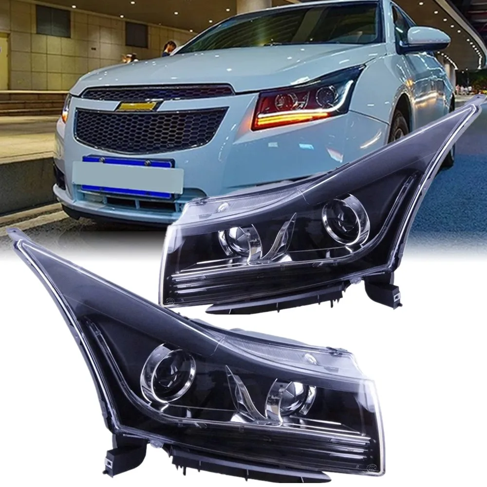 Car Front Lights For Chevrolet Cruze Headlights 2009-2014 Chevy Accessories Cruze Led DRL Turn Signal Head Lights Assembly