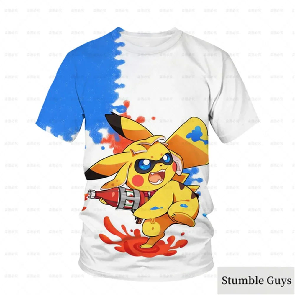 Pokemon 3D T-shirt for Boys and Children T-shirt Pikachu Cartoon Cool T-shirt for Boys and Girls Fashion Men Women Street Tee