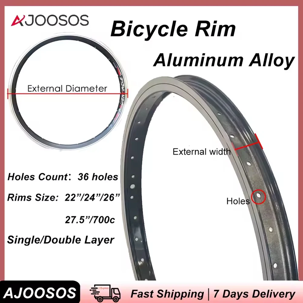 

Велосипедный обод 22 "24" 26 "27,5" 700C с 36 отверстиями из алюминиевого сплава для колес горного велосипеда, двухслойные аксессуары для велоспорта