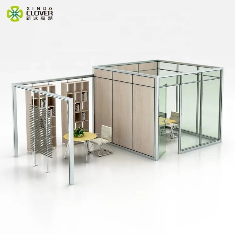 custom.Soundproof Glass Partition Office with Full Height Design Offers Quiet Transparency in Executive Private Offices