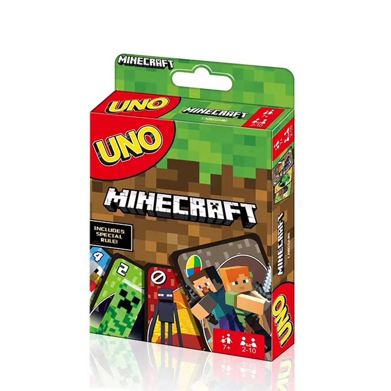 UNO Minecraft Card Game for Kids Families Nights Deck Special Rule Inspired 2 To 10 Players Genuine Christmas Gift