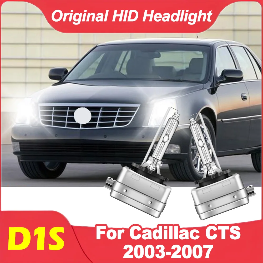 

2 шт., 35 Вт, ксеноновая фара D1S, оригинальная HID-фара 6000K, супер яркая лампа ближнего света для Cadillac CTS 2003-2006 2007, автомобильный свет
