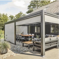 Customized Canopy Aluminum Automatic Pergola Summerhouses Adjustable Waterproof Louver Roof Outdoor Patio Garden Pergola Forsale