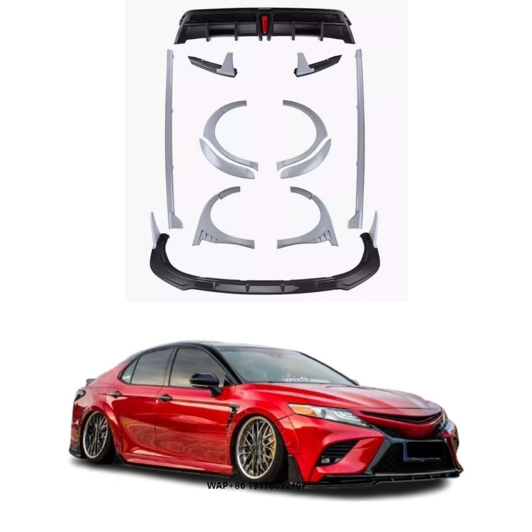 

for 18-20 Camry Upgraded with Wide Body YOFER Body Kit Car Bumper Front Lip Rear Lip Side Skirt Wheel Arch Spoiler