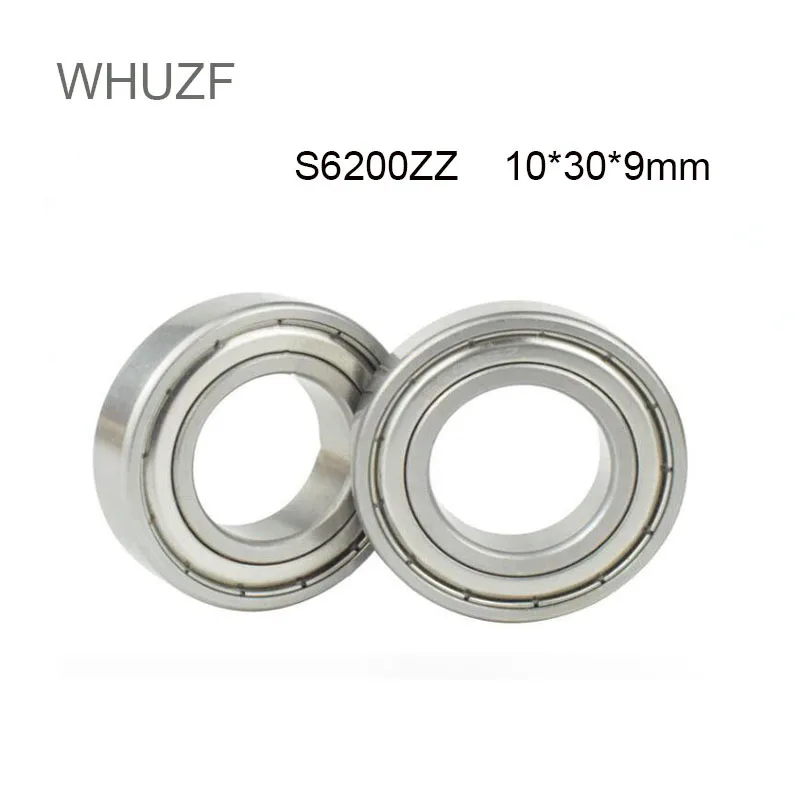 

WHUZF Free Shipping 2pcs ABEC-3 5 7 Stainless Steel S6200ZZ S6200Z S6200 10*30*9mm Metal Seal Miniature Deep Groove Ball Bearing