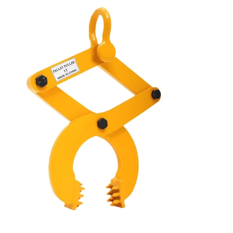 1Ton Stainless Steel Pallet Puller Clamp 6000 lb Pound Pulling Capacity Inch Pallet Grabber Hook Puller Tool for Forklift