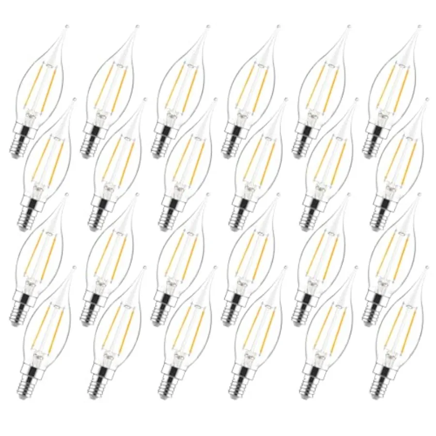 

Candelabra Light Bulbs E12 LED Dimmable, 40W Equivalent CA10 Candle Bulbs 2700K Warm White, Soft Glow Chandelier Bulbs for Ceil
