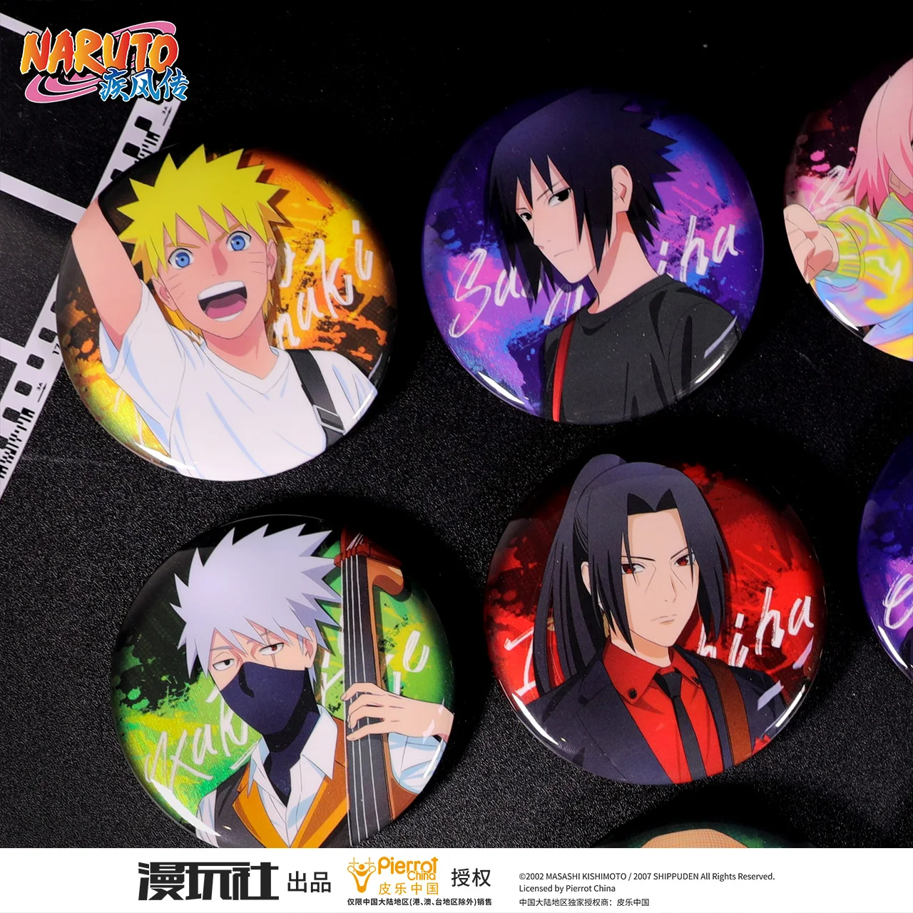 Naruto Shippuden Sakuke Sakura Hinata Kakashi Obito Gaara Deidara China Official Authorization Live Series Badge 14pcs/set