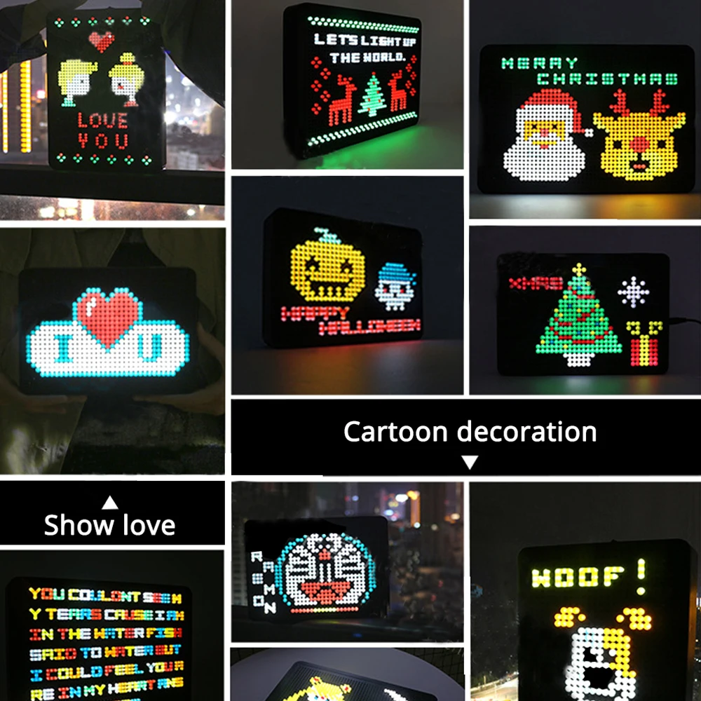 LED Pixel Letter Light Box creativo fai da te luminoso chiodo madre 6 colori batteria USB matrimonio festa di natale bacheca