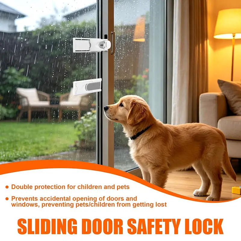 Sliding Door Lock Self-adhesive Window Lock Sliding Sash Stopper Fixation Cabinet Door Lock ABS Drawer Lock Safety Lock