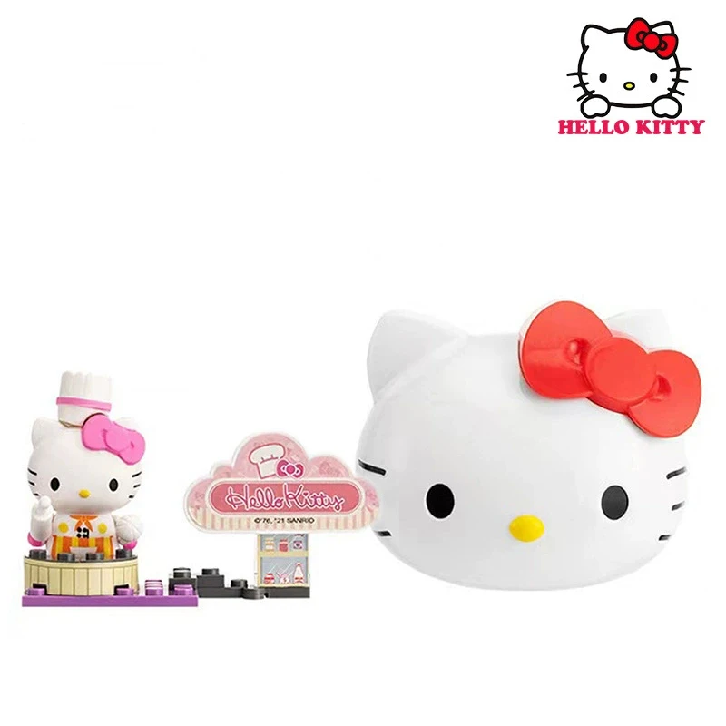 

Authentic Sanrio Building Blocks HelloKitty Puzzle Toy Handmade Desktop Ornament Children's Birthday Gifs