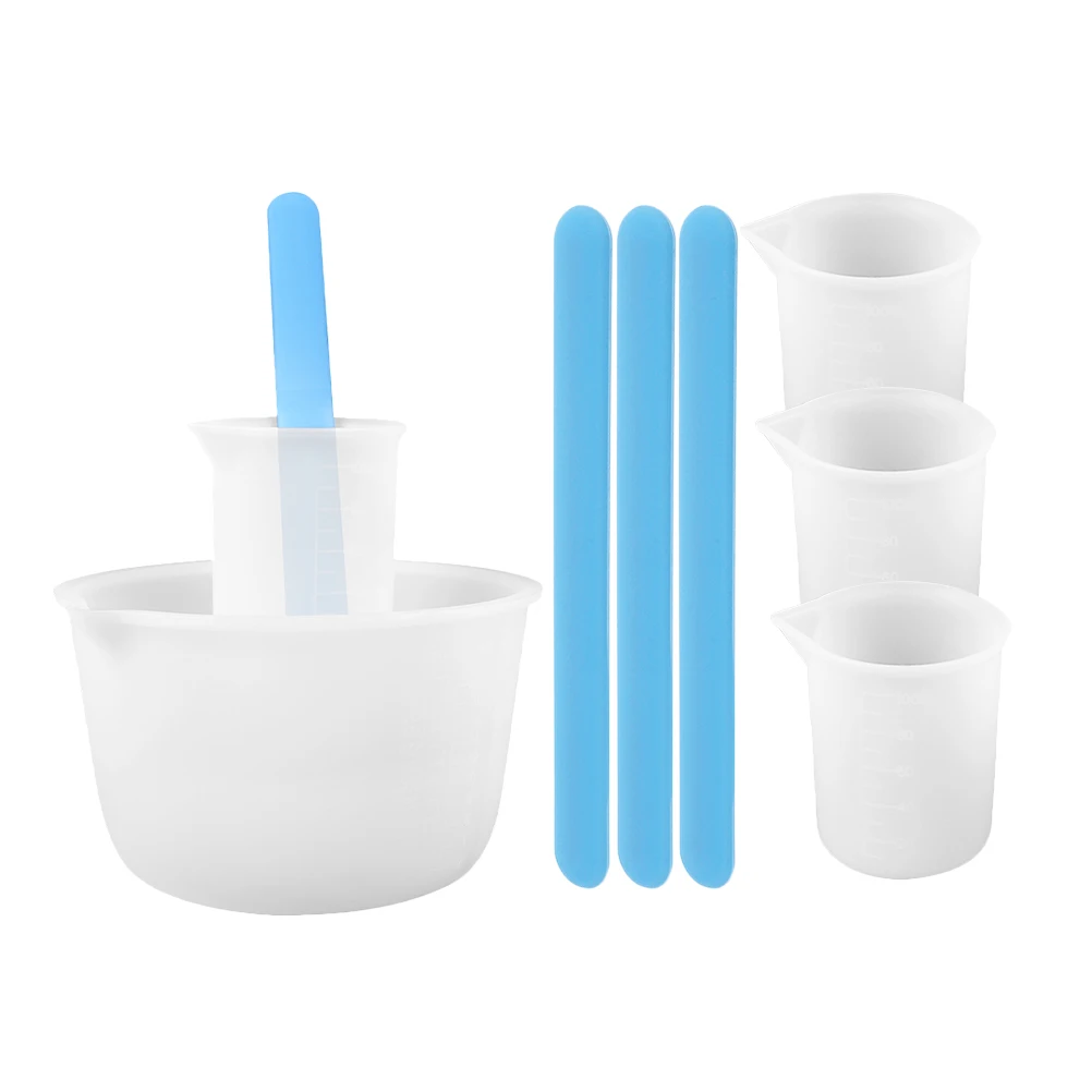 

1 set Measuring Cups Silicone Stir Sticks 100ml 600ml DIY Mixing Tools Crafting Supplies Epoxy Resin Kit Jewelry Accessories