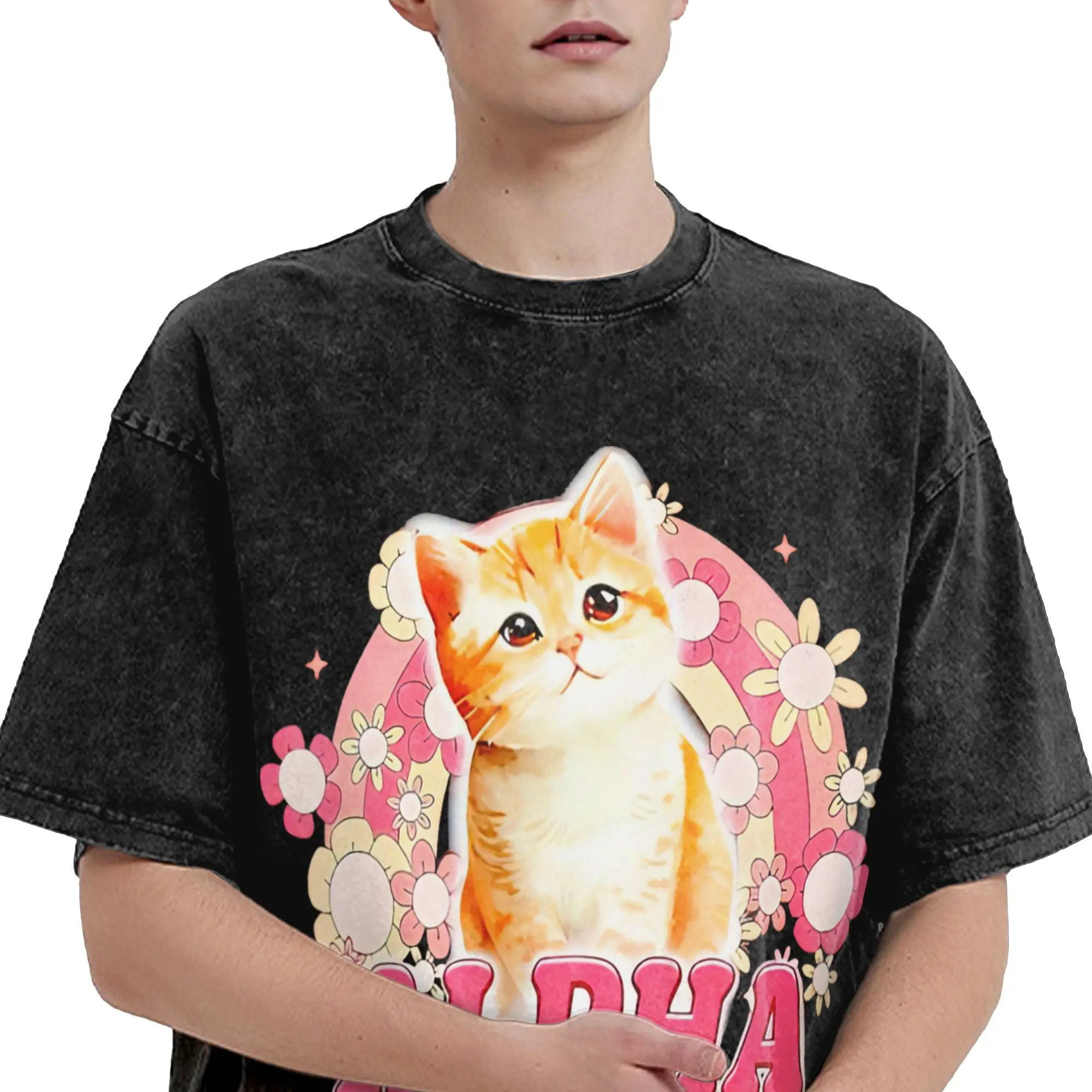 Men's Alpha Male Cat Kitten Funny T-Shirts  Top Tees Beach Classic Short Sleeve T-Shirt O Neck Popular Casual Tee Shirt Hot Sale