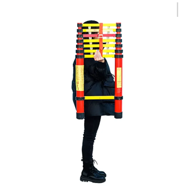 6 M Collapsible Insulated Fiberglass Telescopic FRP Ladder Fiberglass Extension Ladder for Home Roof Electrical Work