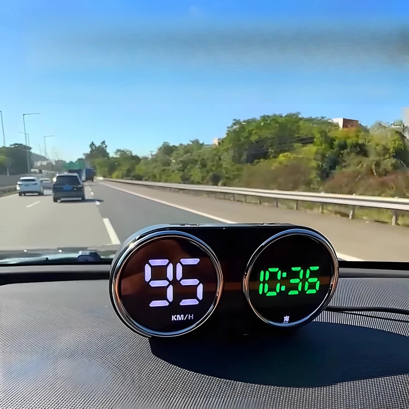 

2025 new car safety warning device car electronic dog head-up speed display racing code table HUD dual display