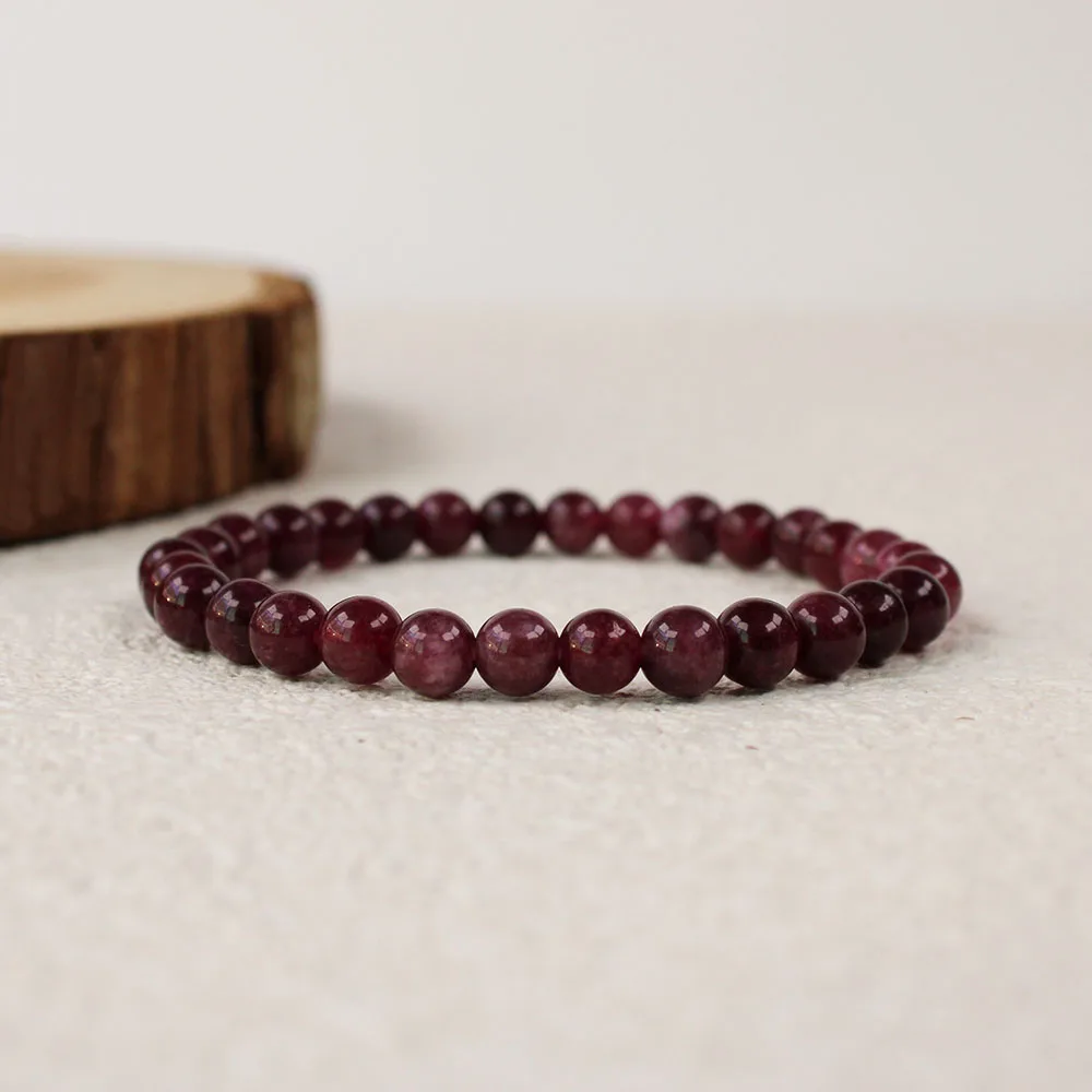 6mm Pops of Cherry beaded bracelet women natural stone red Garnet bangles gift for grandma mom aunt older daily outfits jewelr