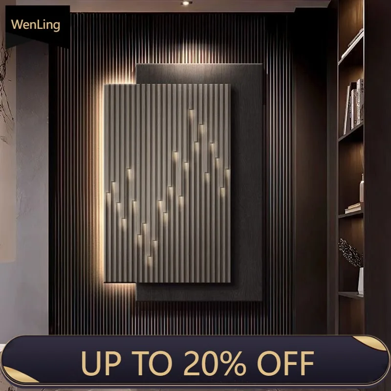 Porch Decorative Painting Living Room Entry With Light Advanced Sense LED Light Mural Light Three-Dimensional Sandstone Corridor