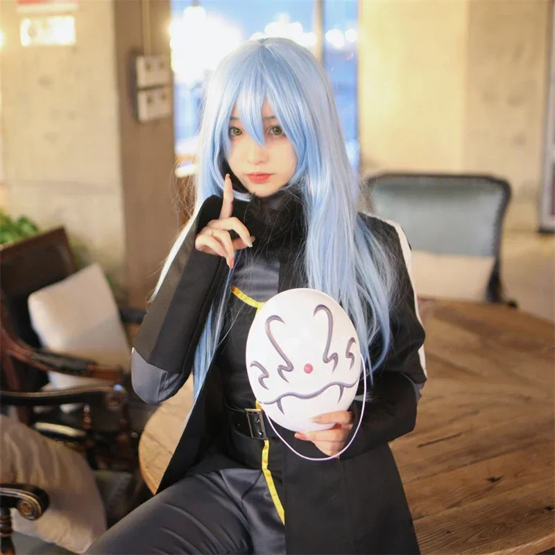 Cosbao Rimuru Tempest Cosplay Anime yang waktu saya punya Reincarnated sebagai Slime kostum Halloween seragam Trench Wig Mask Set