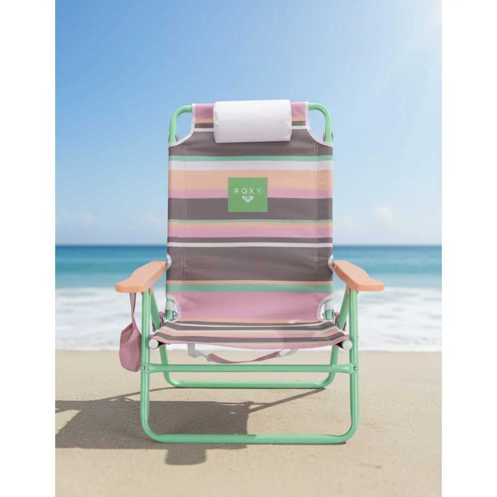 

Lightweight Folding Beach Chair with Adjustable Recline, Cup Holder - Perfect for Outdoor, Pool, Camping, and Festivals