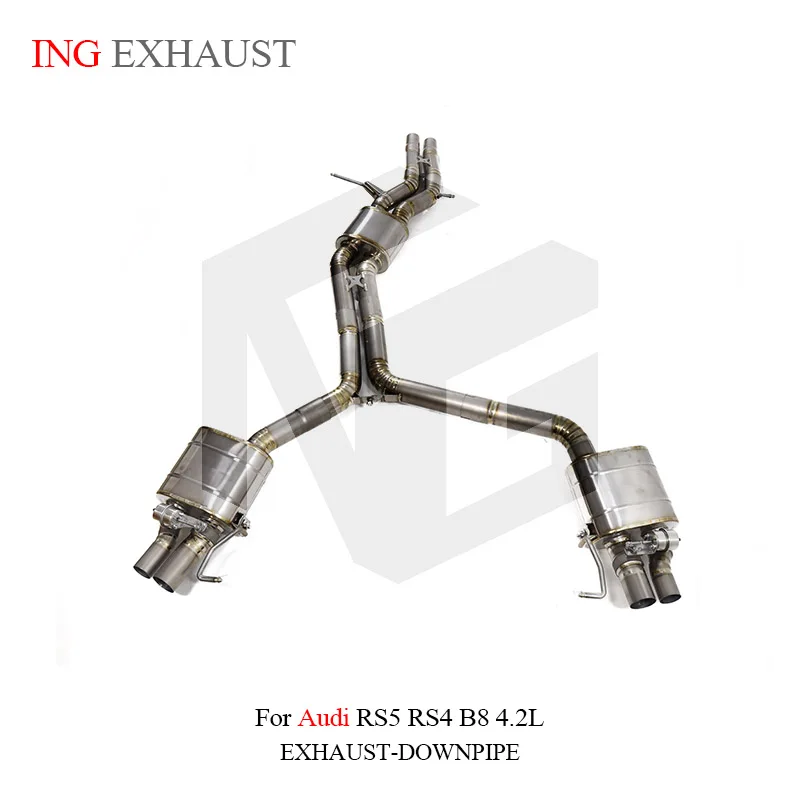 ING Exhaust System High Performance Titanium Alloy Valve CATBACK for Audi RS4 RS5 B8 4.2L Tube Muffler Car Accessories