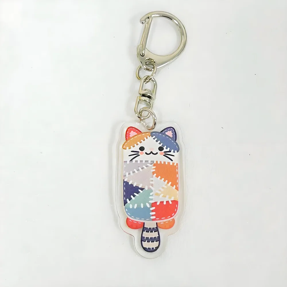Cute Patchwork Coin Purse Cat Zipper Design Small Cosmetic Pouch Makeup Bag Home Travel