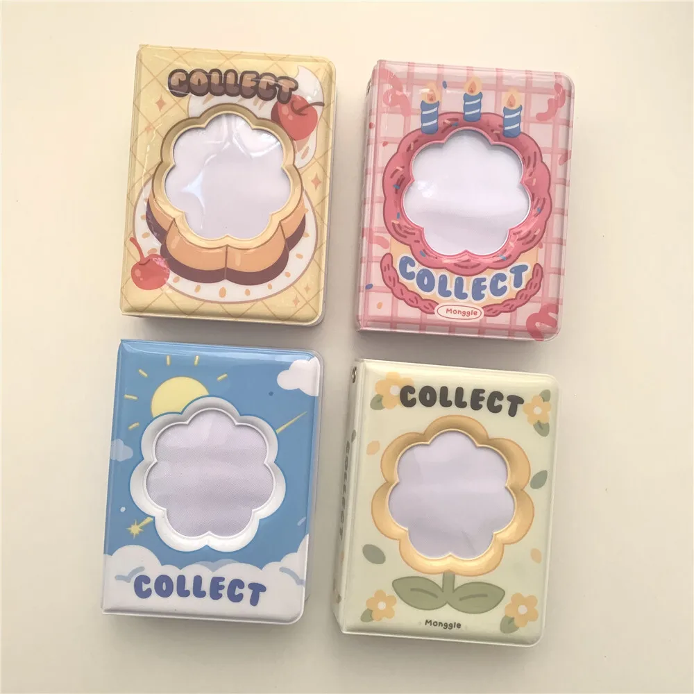 Binder Cute Blue Sky White Clouds Flower Hollow Photo Card Binder Album Photo Small Card Organizer Photocard Holder