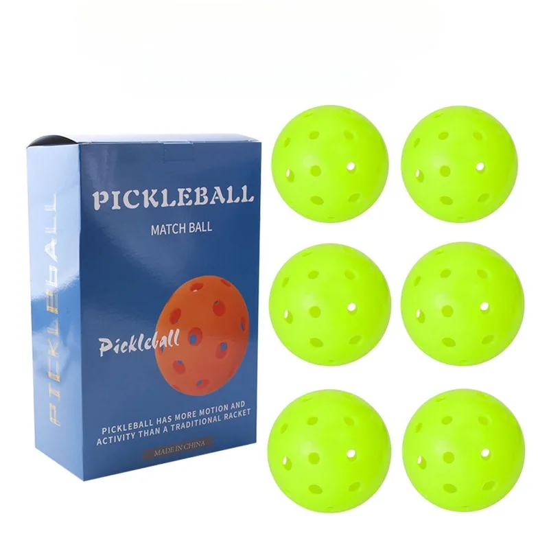 

One Set Pickleball 74MM Durable 40 Holes Outdoor 6 Pcs Pickleballs Outdoor for Competition Pickleball Packs of Pickleballs