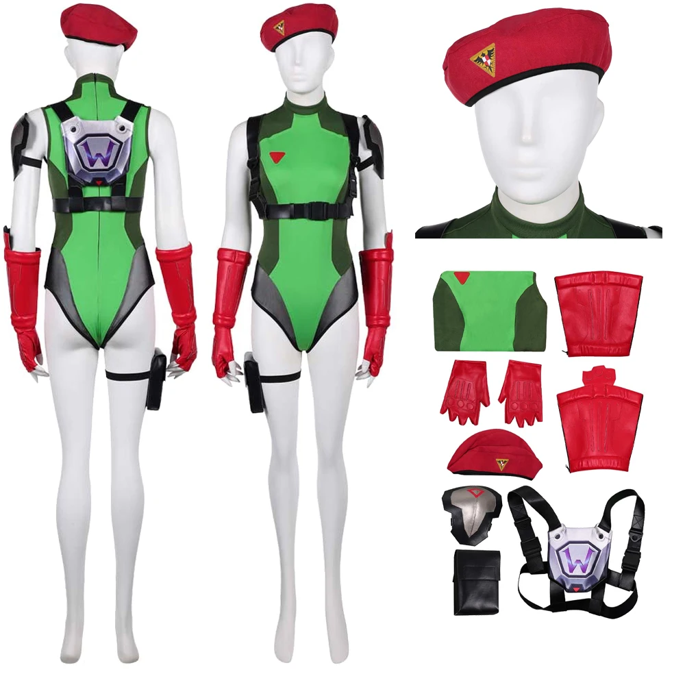 

OW Widowmaker Cosplay Costume Women Jumpsuit Hat Gloves Roleplay Clothing for Adult Halloween Carnival Fantasy Party Suit