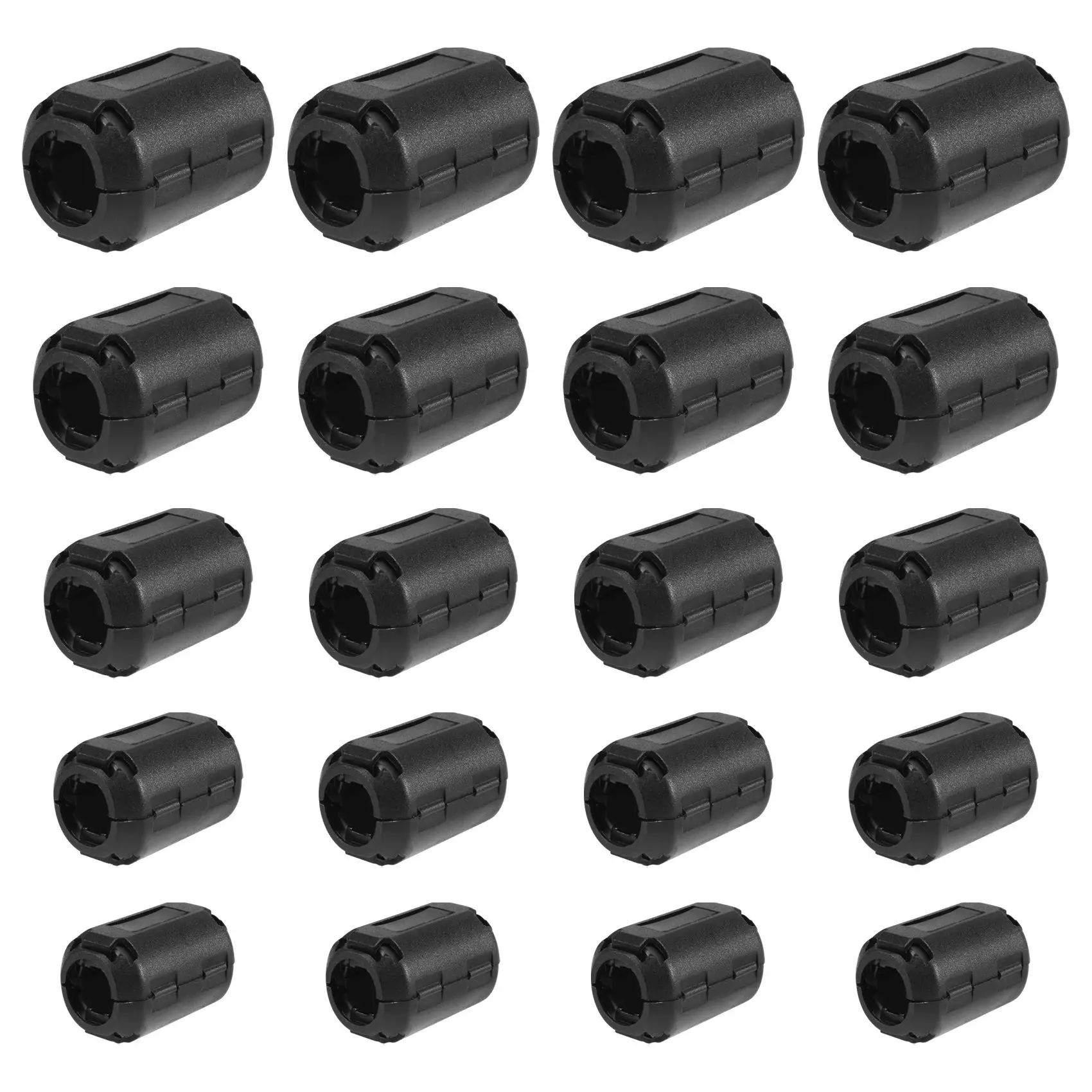 

20 Pieces Clip-On Ferrite Ring Core RFI EMI Noise Suppressor Cable Clip For 3Mm/ 5Mm/ 7Mm/ 9Mm/ 13Mm Diameter Cable, Black CNIM