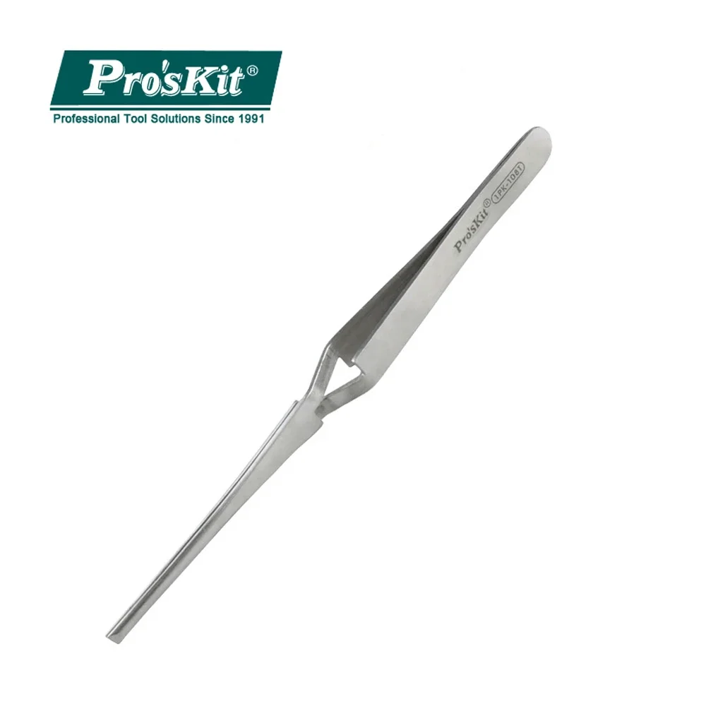 Pro'sKit 1PK-108T Multifunction Stainless Steel Rebound Tweezers Self-Gripping (165MM) Reverse Action Precision Tweezer