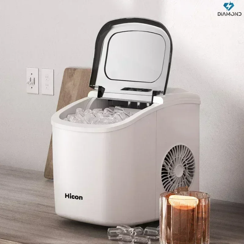 Small 15kg Smart Mini Ice Maker - Automatic Round Ice. Easy Ice Making for a Cool Summer. Ideal Home Appliance.