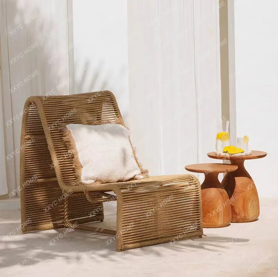 Outdoor rattan sofa chair villa courtyard garden terrace leisure back sofa