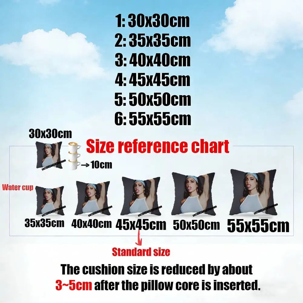 For Argentine Singer and Actress T-Tini Throw Pillow Case Sham 45x45cm 40x40cm Square Car Pillowcase Pad Cushion Cover
