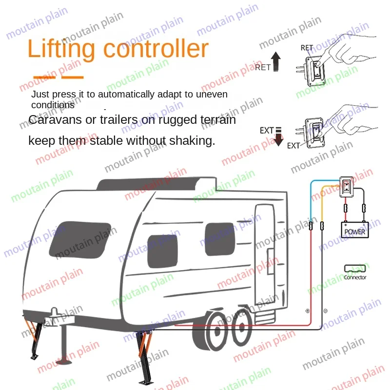 Imagem -03 - Trailer de Perna Elétrica com Suporte Automático Estabilizador de Elevação de Mão rv Trailer de Estacionamento Toneladas