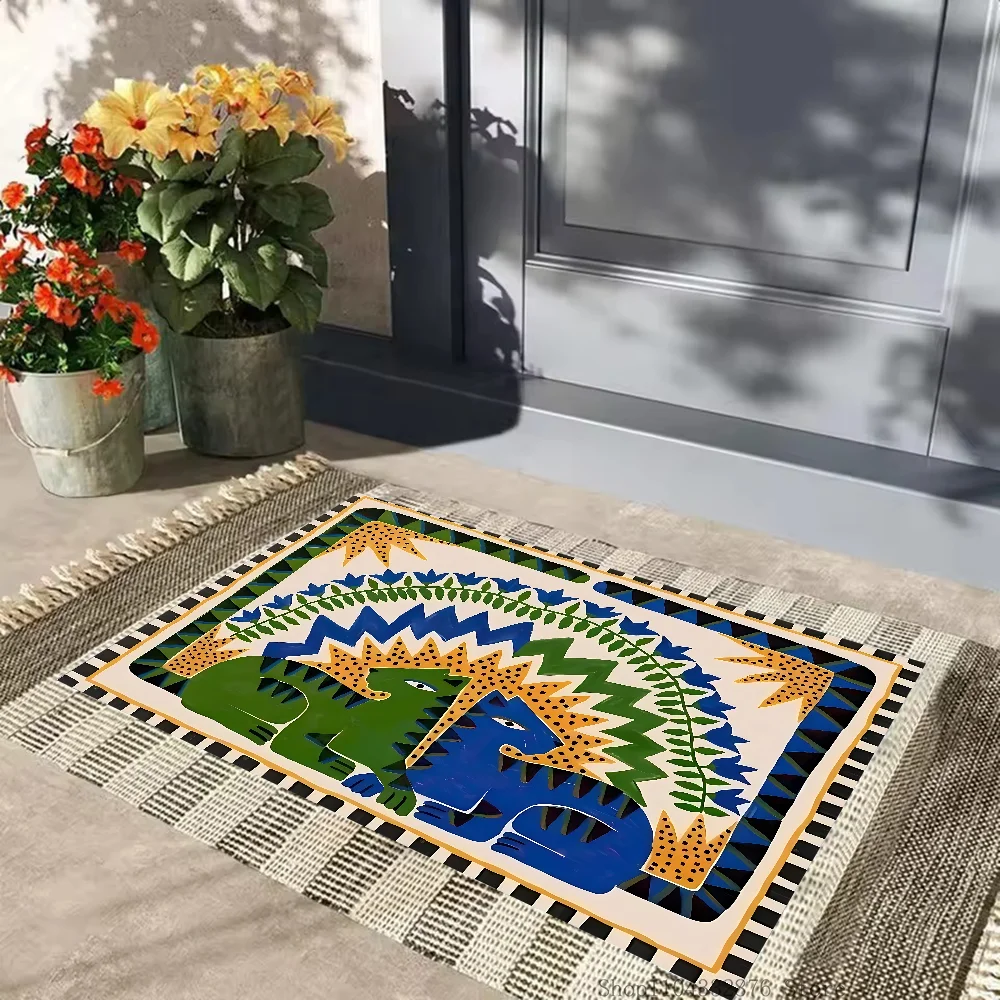 

Древний Египет Тигр Леопардовый напольный коврик Коврики для дома Ковер для ног Ванная комната Впитывающий противоскользящий домашний декор