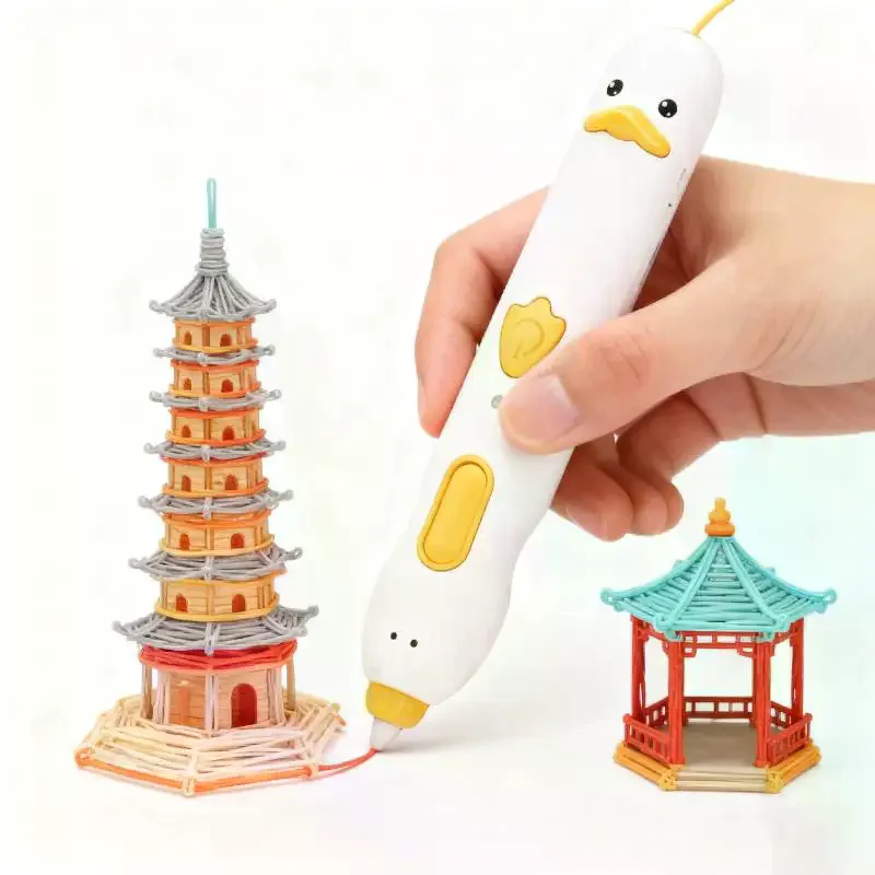 1 Set DIY Drawing Pens PCL Low-Temperature 3D Printing Pen With 236inch Filament USB Charging Christmas Gift For Beginners