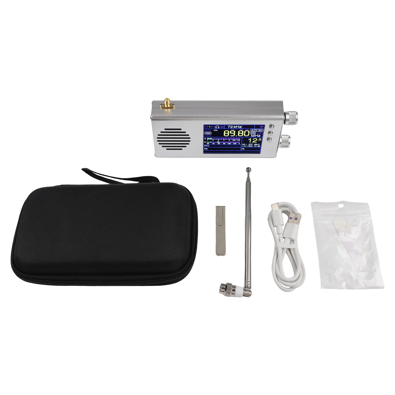 Премиум TEF6686 Plus Full Ban d Радио 2-го поколения V1 18 Прошивка Корпус из алюминиевого сплава ЖК-дисплей Телескопическая антенна