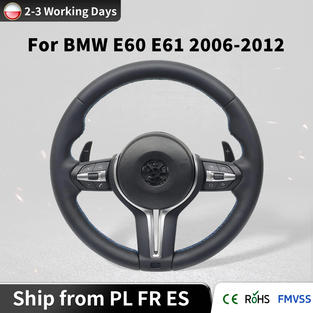 Volante in pelle sportivo, modello popolare, compatibile con BMW Serie 5 E60 E61 2006-2012, ricambio per accessori interni auto